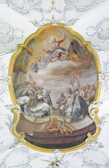 Chordeckengemälde \"Maria erscheint den Wallfahrern\" Chordeckengemälde \"Maria erscheint den Wallfahrern\"